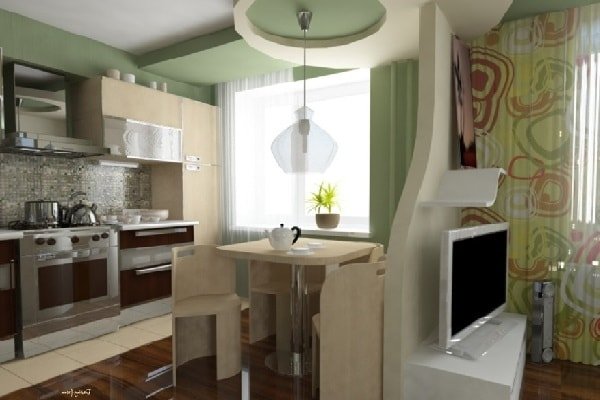 Дизайн маленькой кухни гостиной 