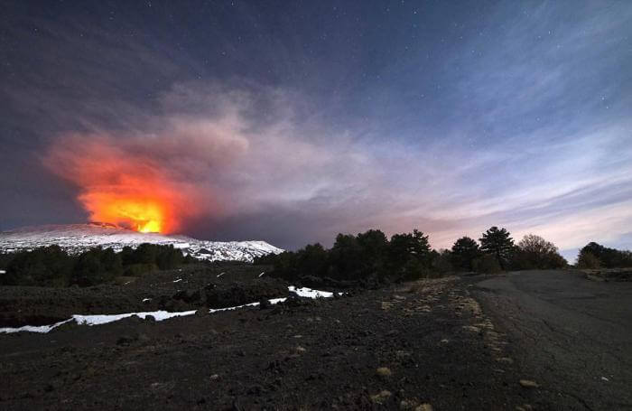 Вулкан Этна извергается! 