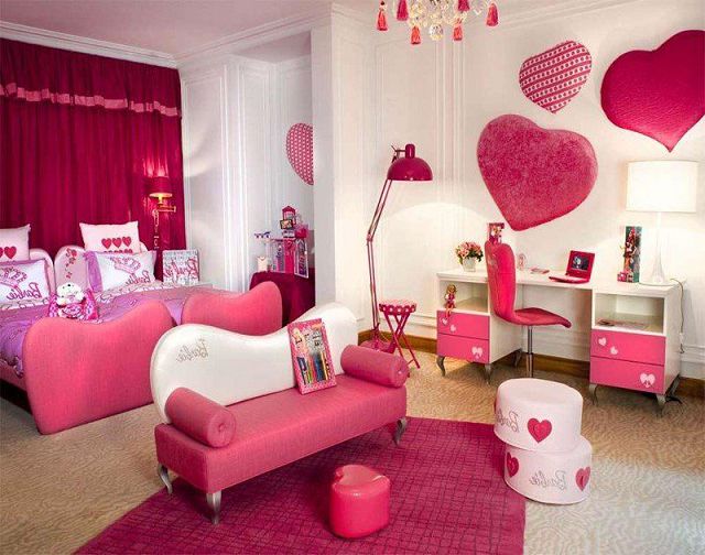 Розовая спальня для молодой девушки. 