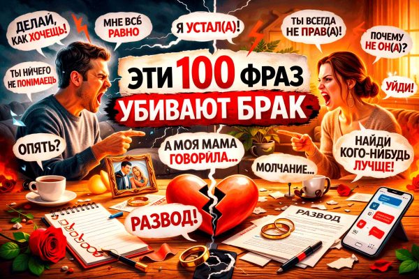 100 фраз, которые разрушают брак (и чем их заменить, пока не поздно) 😅 100 фраз, которые разрушают брак (и чем их заменить, пока не поздно) 😅