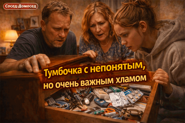 Тумбочка, в которой лежит всё непонятное, но очень важное – почему