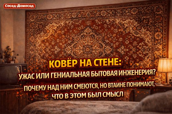 Ковёр на стене – ужас или гениальная бытовая инженерия? Почему над ним смеются, но втайне понимают, что в этом был смысл 😄