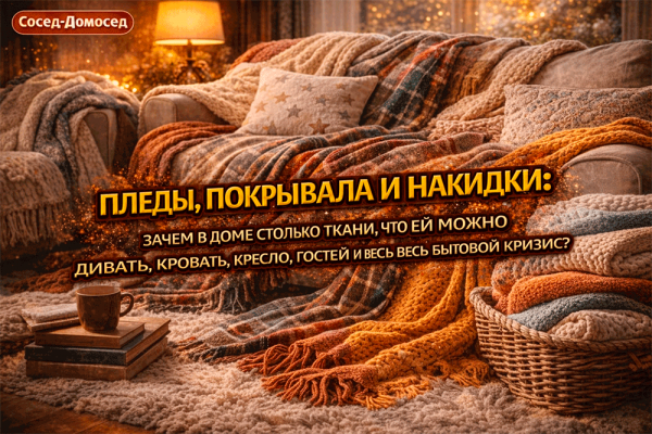 Пледы, покрывала и накидки – зачем в доме столько ткани