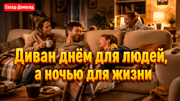 Диван, который днём для людей, а ночью для жизни