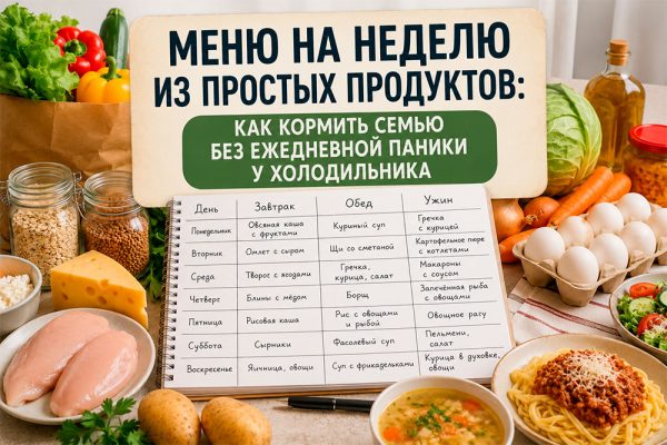 Меню на неделю из простых продуктов – как кормить семью без ежедневной паники у холодильника